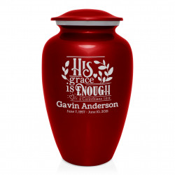 His Grace Is Enough Cremation Urn - Ruby Red