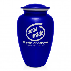 Dead Inside Cremation Urn - Midnight Blue