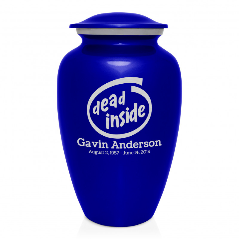 Dead Inside Cremation Urn - Midnight Blue