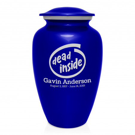 Dead Inside Cremation Urn - Midnight Blue