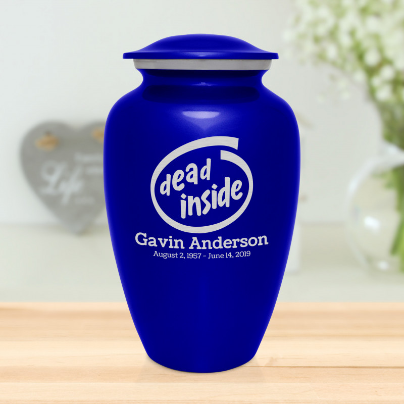 Dead Inside Cremation Urn - Midnight Blue