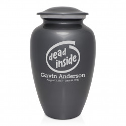 Dead Inside Cremation Urn - Gunmetal Gray