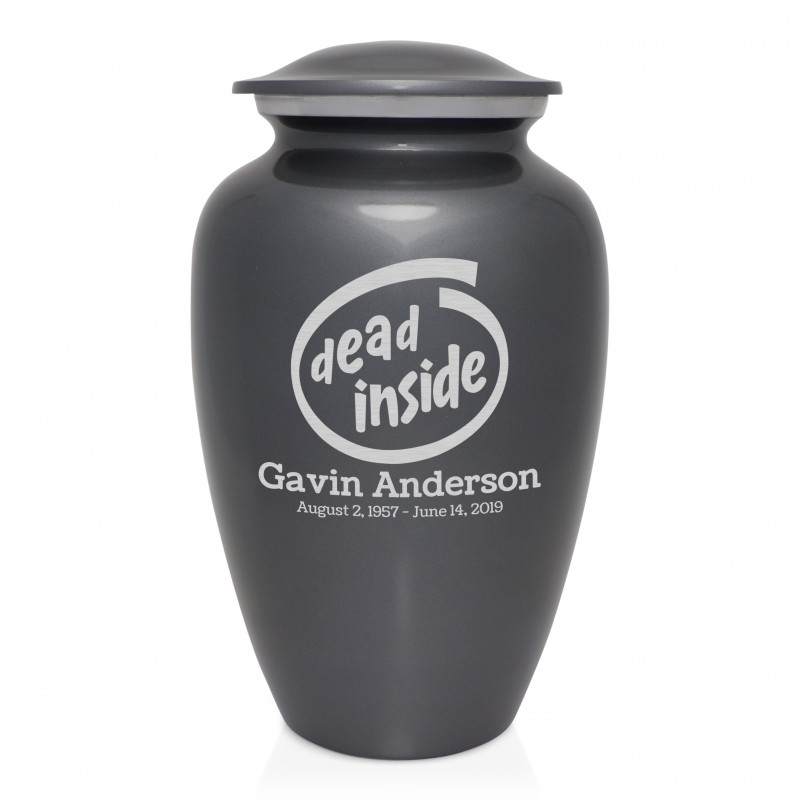 Dead Inside Cremation Urn - Gunmetal Gray