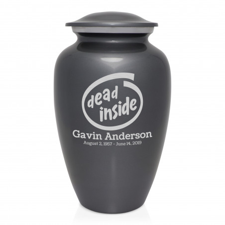 Dead Inside Cremation Urn - Gunmetal Gray
