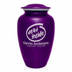 Dead Inside Cremation Urn - Purple Luster