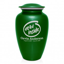 Dead Inside Cremation Urn - Shamrock Green