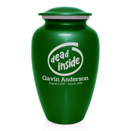 Dead Inside Cremation Urn - Shamrock Green