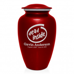 Dead Inside Cremation Urn - Ruby Red