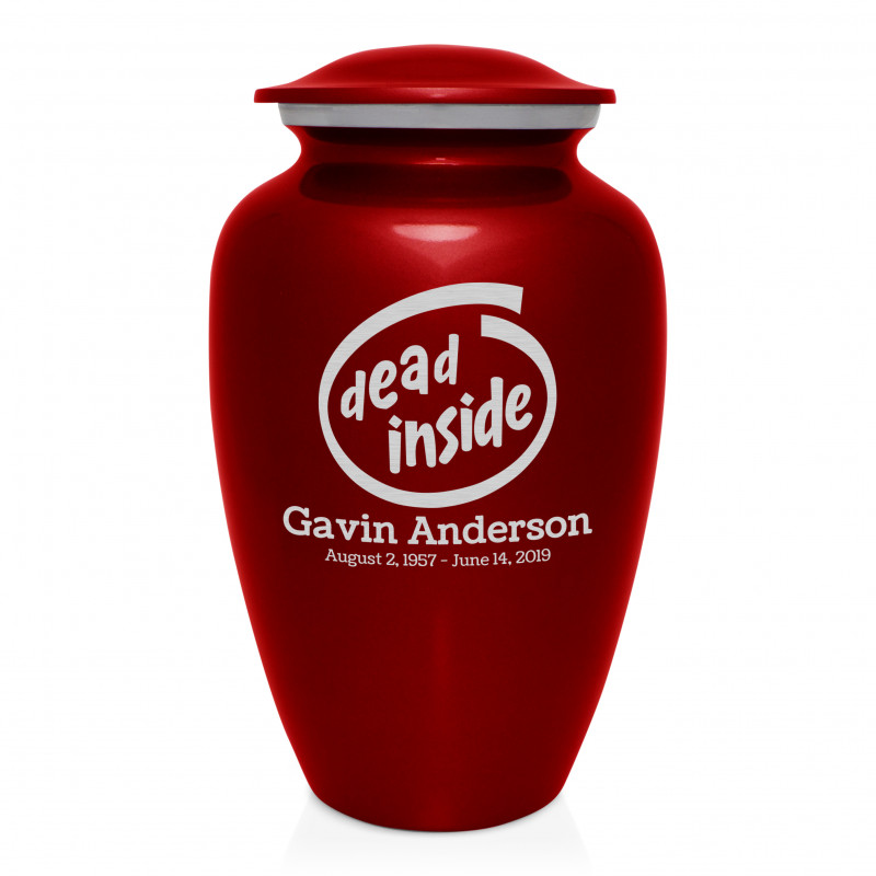 Dead Inside Cremation Urn - Ruby Red