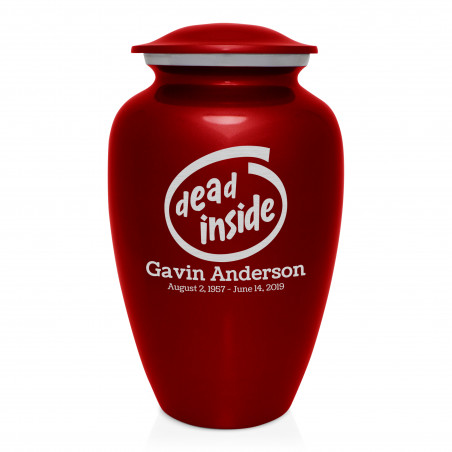 Dead Inside Cremation Urn - Ruby Red