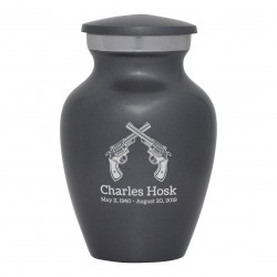 Revolver Pistol Keepsake Urn - Gunmetal Gray