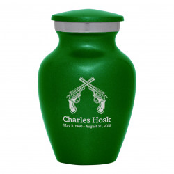 Revolver Pistol Keepsake Urn - Shamrock Green