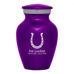 Horseshoe Keepsake Urn - Purple Luster