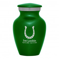 Horseshoe Keepsake Urn - Shamrock Green
