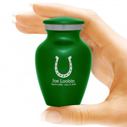 Horseshoe Keepsake Urn - Shamrock Green