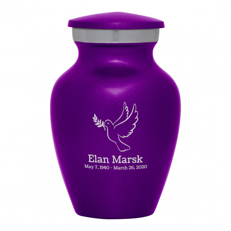 Peace Dove Keepsake Urn - Purple Luster