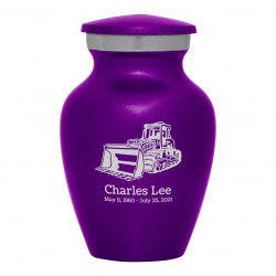 Bulldozer Keepsake Urn - Purple Luster
