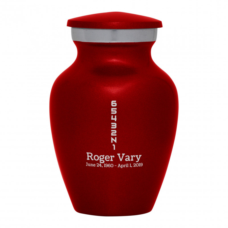 Motorcycle Gears Keepsake Urn - Ruby Red