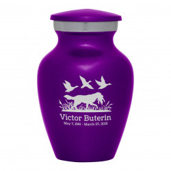 Duck Hunting Dog Keepsake Urn - Purple Luster