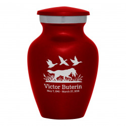 Duck Hunting Dog Keepsake Urn - Ruby Red
