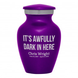 It's Awfully Dark In Here Keepsake Urn - Purple Luster