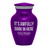 It's Awfully Dark In Here Keepsake Urn - Purple Luster