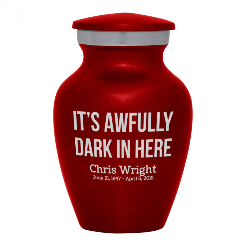 It's Awfully Dark In Here Keepsake Urn - Ruby Red