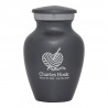 Crochet Heart Keepsake Urn - Gunmetal Gray