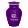 Crochet Heart Keepsake Urn - Purple Luster