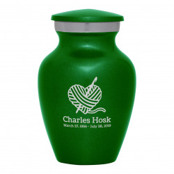 Crochet Heart Keepsake Urn - Shamrock Green