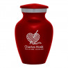 Crochet Heart Keepsake Urn - Ruby Red