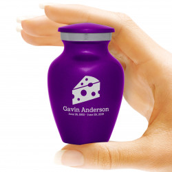 Cheese Keepsake Urn - Purple Luster