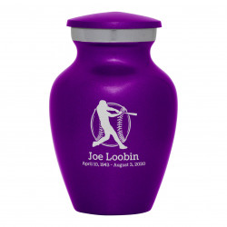 Baseball Keepsake Urn - Purple Luster