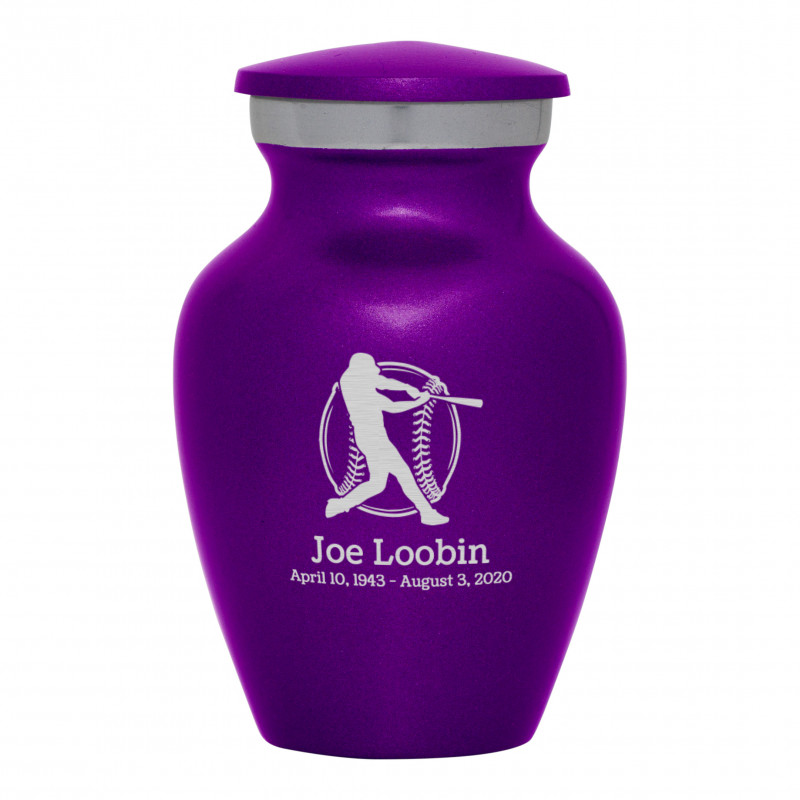 Baseball Keepsake Urn - Purple Luster