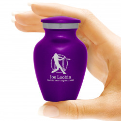 Baseball Keepsake Urn - Purple Luster