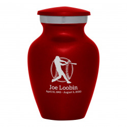 Baseball Keepsake Urn - Ruby Red