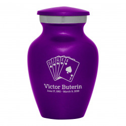 Playing Cards Keepsake Urn - Purple Luster