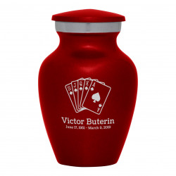 Playing Cards Keepsake Urn - Ruby Red