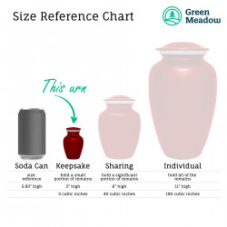 Card Suits Keepsake Urn - Ruby Red