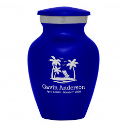 Tropical Beach Keepsake Urn - Midnight Blue