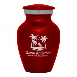 Tropical Beach Keepsake Urn - Ruby Red