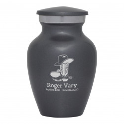 Cowboy Boots Keepsake Urn - Gunmetal Gray