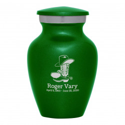 Cowboy Boots Keepsake Urn - Shamrock Green