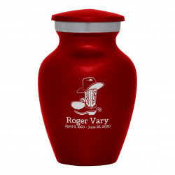 Cowboy Boots Keepsake Urn - Ruby Red