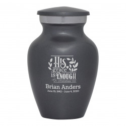 His Grace Is Enough Keepsake Urn - Gunmetal Gray