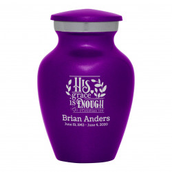 His Grace Is Enough Keepsake Urn - Purple Luster
