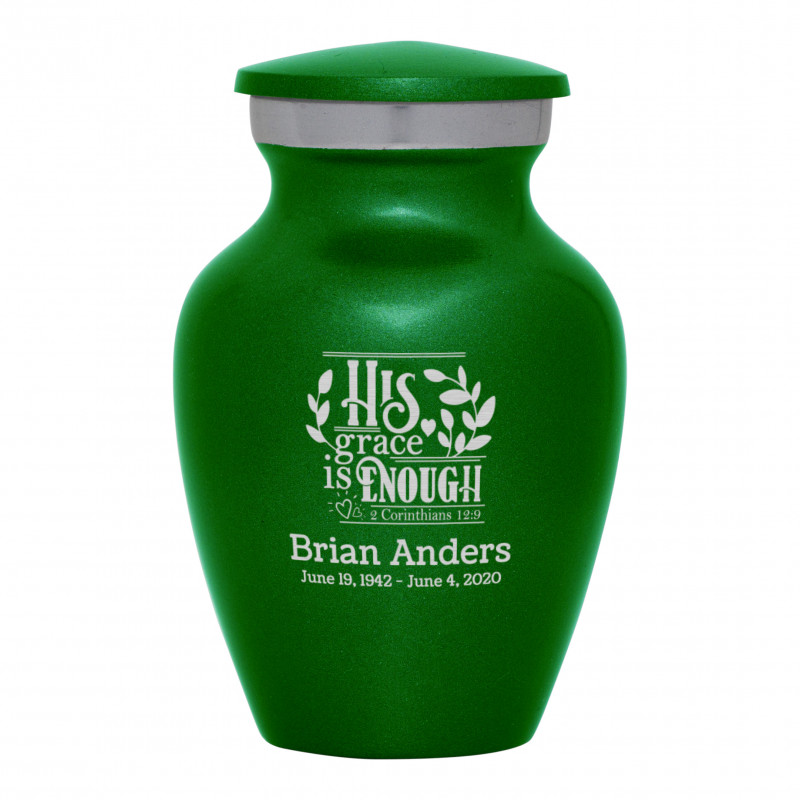 His Grace Is Enough Keepsake Urn - Shamrock Green