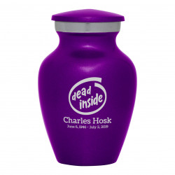 Dead Inside Keepsake Urn - Purple Luster