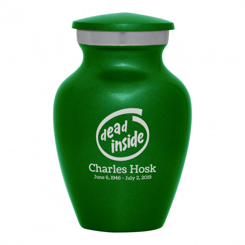 Dead Inside Keepsake Urn - Shamrock Green