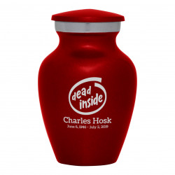 Dead Inside Keepsake Urn - Ruby Red